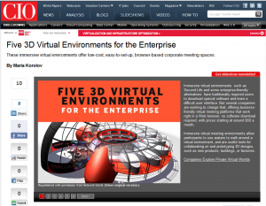 Five 3D Virtual Environments for the Enterprise